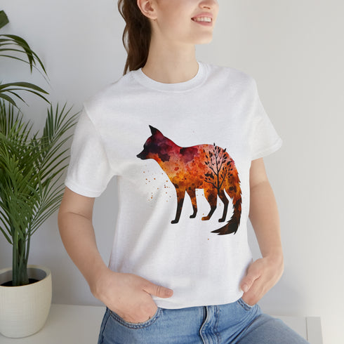 Autumn Fox Silhouette - Short Sleeve Tee